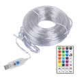 Omailighting LED String Lights, USB Powered,  40FT 100LED,16 Colors with Remote Control, IP65 Waterproof, Holiday Xmas Decorative PVC Rope Lights