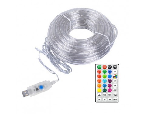Omailighting LED String Lights, USB Powered,  40FT 100LED,16 Colors with Remote Control, IP65 Waterproof, Holiday Xmas Decorative PVC Rope Lights