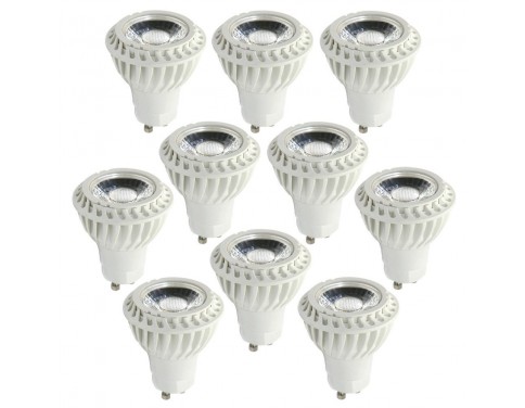 Lot of 10 110V 5W COB GU10 LED Bulbs - Warm White/Daylight White LED Spotlights - 50W Equivalent- 530LM 30 Degree Beam Angle for Recessed Lighting, Ceiling Fan Lighting, Track Lighting - Standard Size