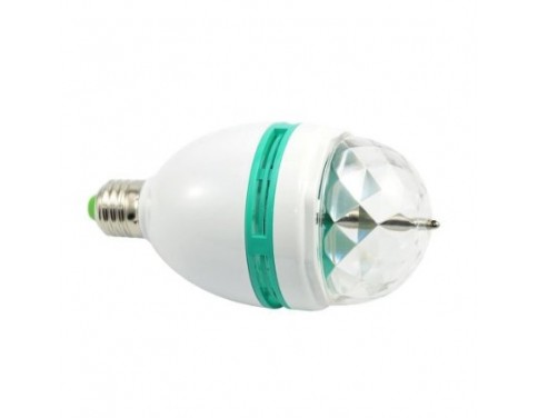 3W E27 3 LED RGB Effect Crystal Ball Party Spot Light Bulb Lamp Voice Activiated