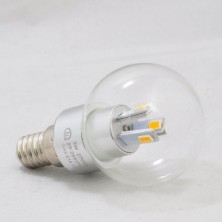 E14 LED Candelabra Long Lifetime Light Bulb, Small Edison Screw Vintage Style Globular Bulb, 85~265V 3W 2700K 50/60HZ Warm Yellow with Samsung 5630 SMD Chips