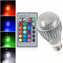 10-Watt Color Changing LED Light Bulb with Remote Control - Powered by 3 Vibrant LED's and 10 Watts of Power, its the Brightest Multi Color LED Bulb and Mood Light.