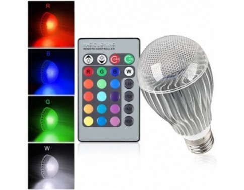 10-Watt Color Changing LED Light Bulb with Remote Control - Powered by 3 Vibrant LED's and 10 Watts of Power, its the Brightest Multi Color LED Bulb and Mood Light.