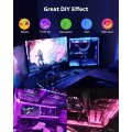 RGB LED Strip Lights PC Magnetic LED Light Strip 4pcs for PC Case M/B with 12V 4-pin RGB Headers Compatible with ASUS Aura Gigabyte Fusion MSI Mystic Motherboard