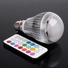 Colorful LED Light RGB Bulb Lamp 9W B22 with Remote Control
