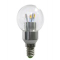 LED Round Bulb with a Candelabra Base, E12, 3 Pack, 230 Lumens, 3 Watts, Warm White, Dimmable, Comes with E26 Adapters, 25 Watt G35 or G45 Equivalent