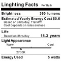 Pack of 6 12v mr16 50w led bulb 2700k non dimmable 50 watt equivalent 450 lumens warm white bulbs