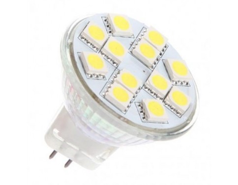 OmaiLighting AC/DC 12V-24V 3W 12x 5050 cluster LED light bulb MR11 GU4 Bi Pin Lamp