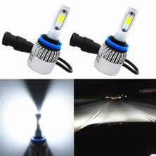 2-Pack COB Vision LED H11 Headlight Bulb 8000lm Xtremely Super Bright H11 LED Headlight Bulb Xenon H11 6000K ~ 6500K White All In One Headlamp Conversion Kits Bulbs