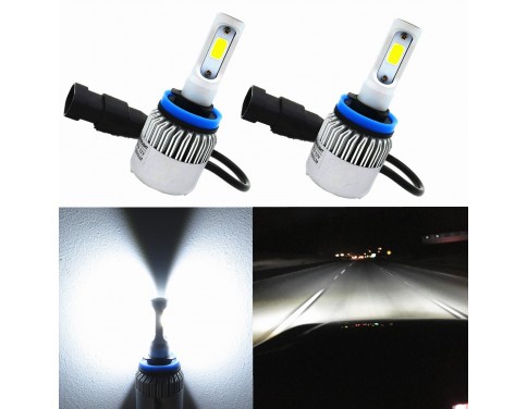 2-Pack COB Vision LED H11 Headlight Bulb 8000lm Xtremely Super Bright H11 LED Headlight Bulb Xenon H11 6000K ~ 6500K White All In One Headlamp Conversion Kits Bulbs