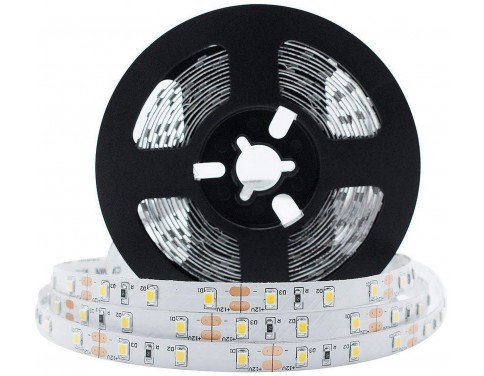 LED Strip Lights CRI90 SMD3528 16.4Ft(5M) 300LEDs Nature White 4000K-4500K 60LEDs/M DC12V 24W 4.8W/M 8mm White PCB Flexible Ribbon Strip with Adhesive Tape Non-Waterproof