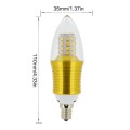 SWEETY STYLE 9 Watt Soft White 3000K B35 E12 Base LED Light Bulbs,70W-75W Incandescent Replacement,360 Omni-direction Candelabra 810 Lumens,3 Layers Torpedo Shape, Blunt Tip Plastic Cover,Golden Alumium Lamp Body