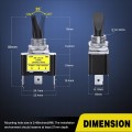 5pcs LED Toggle Switch ON OFF 12V 30A LED Lighted Metal SPST 3Pin Rocker Switch