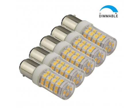 OmaiLighting Double Contact Bayonet Base 12 Volt LED Bulbs – Bayonet Base (Ba12d) – T4 JD Type – 4 Watt Dimmable Light – Car LED Bulb 1076 1142 – Daylight White – 5 Piece Pack