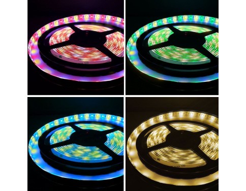 16.4ft (5m) RGB+Warm White Color Changing LED Strip Lights - RGBWW Waterproof Flexible LED Light Strip - 5050 Epistar SMD 300LEDs - Waterproof IP65