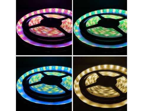 16.4ft (5m) RGB+Warm White Color Changing LED Strip Lights - RGBWW Waterproof Flexible LED Light Strip - 5050 Epistar SMD 300LEDs - Waterproof IP65