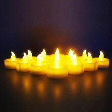  omailighting [longest lasting] battery powered no flame flashing LED Tea Light Candle (12 Pack) twelve pack