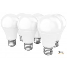 LED Bulbs Pack of 6 - A19 E27 7w Brightest 60W Soft White 3000k Light Bulb (Package May Vary)