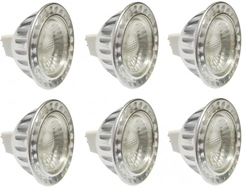 Pack of 6 12v mr16 50w led bulb 2700k non dimmable 50 watt equivalent 450 lumens warm white bulbs