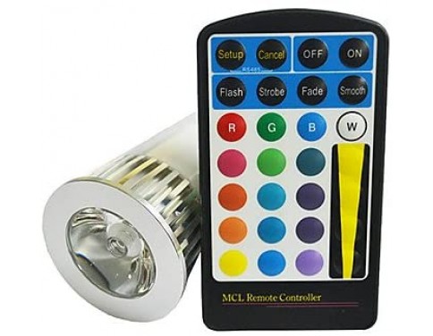 5W GU10 RGB LED Spot Light Spotlight Bulb Lamp 16 Colors with Remote Controller