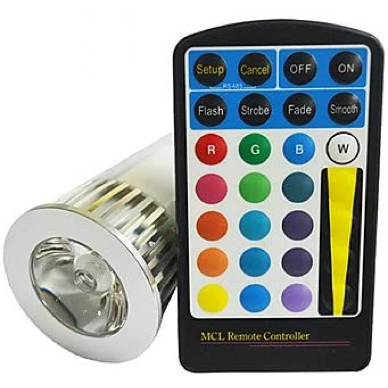 5W GU10 RGB LED Spot Light Spotlight Bulb Lamp 16 Colors with Remote  Controller