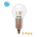 6-Pack E12 Dimmable LED Globe Bulb 5w 45 watt Candelabra Base bulb 360 Degree Beam Angle