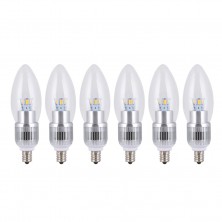 6-Pack E12 LED Candelabra Bulbs 5w 280lm 40w incandescent replacement