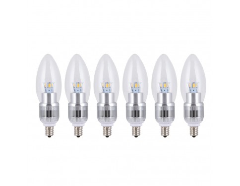 6-Pack E12 LED Candelabra Bulbs 5w 280lm 40w incandescent replacement