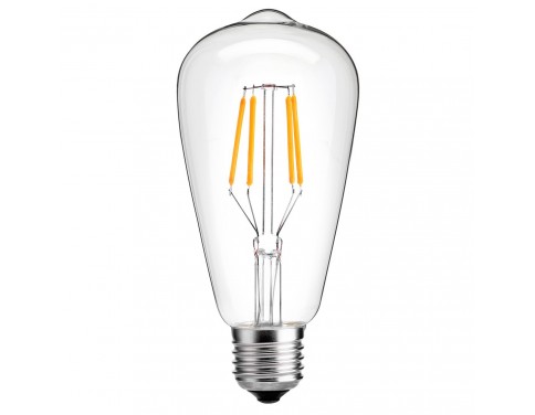 E26 Medium Base Lamp, ST21(ST64) Antique Shape, Clear Glass Cover, 80W Equivalent, 3 Pack