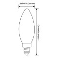 LED Dimmable Frosted Glass Filament Candelabra Bulb, 4.5W (60W Equiv.) C11 Decorative Milky Candle Bulb, UL-listed, 4000K Cool White, 500lm, 360° Beam Angle, E12 Base