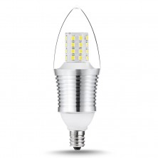 SWEETY STYLE 9 Watt Daylight White 6000K B35 E12 Base LED Light Bulbs,70W-75W Incandescent Replacement,360 Omni-direction Candelabra 810 Lumens,3 Layers Torpedo Shape, Blunt Tip Plastic Cover,Silver Alumium Lamp Body