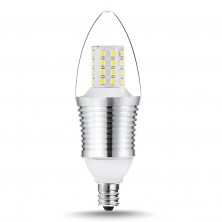 SWEETY STYLE 9 Watt Soft White 3000K B35 E12 Base LED Light Bulbs,70W-75W Incandescent Replacement,360 Omni-direction Candelabra 810 Lumens,3 Layers Torpedo Shape, Blunt Tip Plastic Cover,Silver Alumium Lamp Body