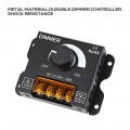 DC12V- 24V PWM Dimmer Knob ON/OFF Switch with Aluminum Housing, Single Channel 30A Dimming Controller for Single Color LED Strip Lights, 5050 3538 5630 light strips