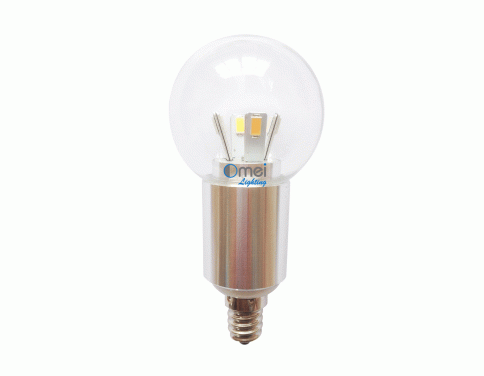 E12 Dimmable LED Globe Bulb 4w 45 watt Warm White 3000k Candelabra Base bulb 360 Degree Beam Angle