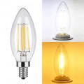 6 Pack 3000K Dimmable LED Candelabra Bulb 4W Soft White, 40W Equivalent 400LM E17 Base LED Chandelier Bulbs, B11 Clear Glass Candle Torpedo Shape, 360 Degree Beam Angle