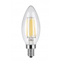 6 Pack 3000K Dimmable LED Candelabra Bulb 4W Soft White, 40W Equivalent 400LM E17 Base LED Chandelier Bulbs, B11 Clear Glass Candle Torpedo Shape, 360 Degree Beam Angle