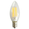 6 Pack 3000K Dimmable LED Candelabra Bulb 4W Soft White, 40W Equivalent 400LM E17 Base LED Chandelier Bulbs, B11 Clear Glass Candle Torpedo Shape, 360 Degree Beam Angle