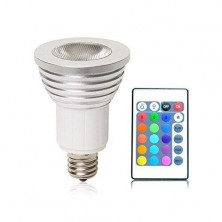 led e17 3W RGB LED Color Changing Light Bulb Lamp with Wireless Remote Controller