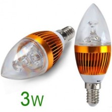 10PCS E14 3W LED Candle Bulbs High Power Cool White 7000K Energy Saving Lamps