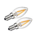 1W LED Filament C7 Night Light Bulb, 2700K Warm White 110LM, E12 Candelabra Base Lamp C7 Mini Torpedo Shape, 11W Incandescent Replacement, 360° Beam Angle, Non-dimmable, 2 Pack