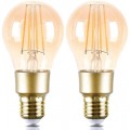 2-Pack Smart Edison Light Bulb, A19 WiFi Dimmable and Tunable White Antique Vintage Edison LED Smart Filament Bulb, 2200K-6500K, E26 8W (60W Equivalent), Work with Alexa and Google Home