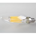 6W Non Dimmable LED Filament Candle Light Bulb,2700K Warm White 600LM,E12 Candelabra Base Lamp C35 Bullet Top,60W Incandescent Replacement