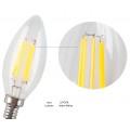 6W Non Dimmable LED Filament Candle Light Bulb,2700K Warm White 600LM,E12 Candelabra Base Lamp C35 Bullet Top,60W Incandescent Replacement