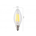 6W Non Dimmable LED Filament Candle Light Bulb,2700K Warm White 600LM,E12 Candelabra Base Lamp C35 Bullet Top,60W Incandescent Replacement