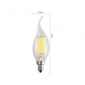 6-Pack 6W Dimmable LED Filament Candle Light Bulb,Cool White 6000K,600LM,E12 Candelabra Base Lamp C35 Bent Tip,60W Incandescent Replacement