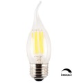 6-Pack 6W Dimmable LED Filament Candle Light Bulb,E26 Base Chandelier Lamp,6000K Daylight White 700LM,C35 Shape Bnt Tip,70W Equivalent,360° Beam Angle