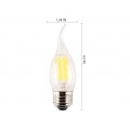 6-Pack 6W Dimmable LED Filament Candle Light Bulb,E26 Base Chandelier Lamp,6000K Daylight White 700LM,C35 Shape Bnt Tip,70W Equivalent,360° Beam Angle