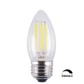 6W Dimmable LED Filament Candle Light Bulb,E26 Base Chandelier Lamp,3200K Soft White 700LM,C35 Shape Bullet Top,70W Equivalent,360° Beam Angle