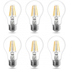 E27 Screw Bulb, Vintage Light Bulbs 60W Equivalent, 4W Warm White 2700K LED Filament Bulb, 400lm Edison Screw Energy Saving Lightbulb, Pack of 6