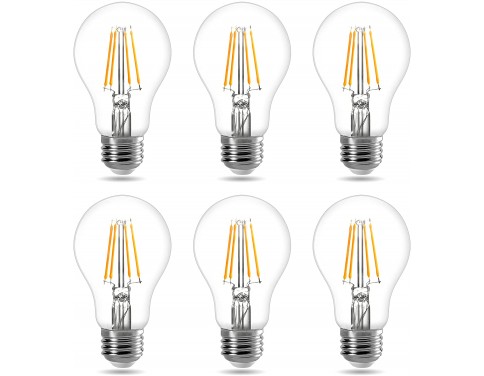 E27 Screw Bulb, Vintage Light Bulbs 60W Equivalent, 4W Warm White 2700K LED Filament Bulb, 400lm Edison Screw Energy Saving Lightbulb, Pack of 6